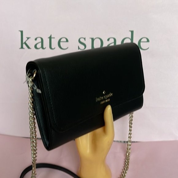 Kate Spade Chain Wallet Crossbody Clutch Black - Picture 11 of 16